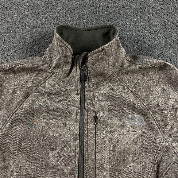 The North Face Apex Bionic Soft Shell Jacket Women's Medium Brown Herringbone - Picture 2 of 14
